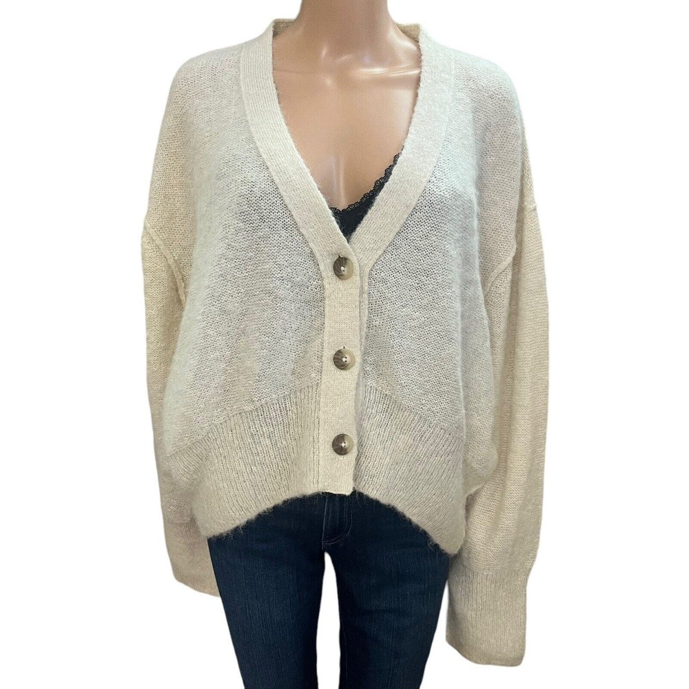Free People Eclair Alpaca Cardigan Oversized Slouchy Button Down